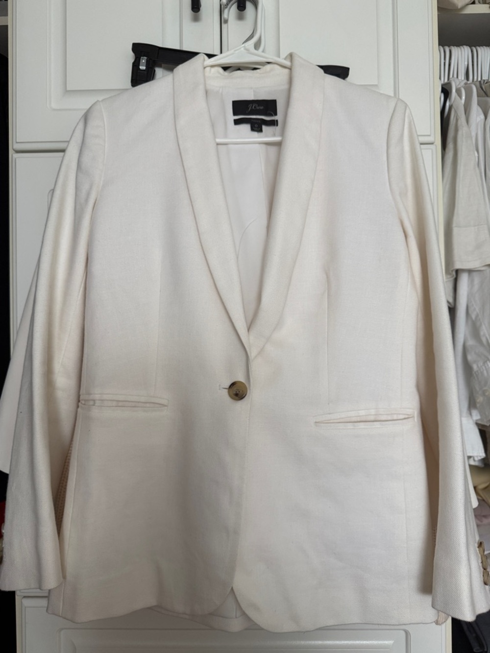 J.Crew Parke Cream Single-Button Blazer